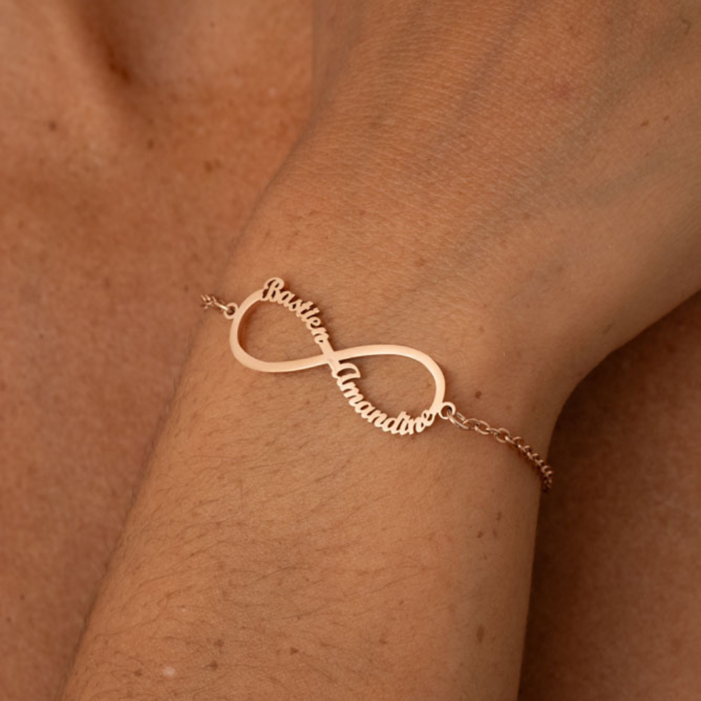 Doppelnamen-Armband Unendlichkeit