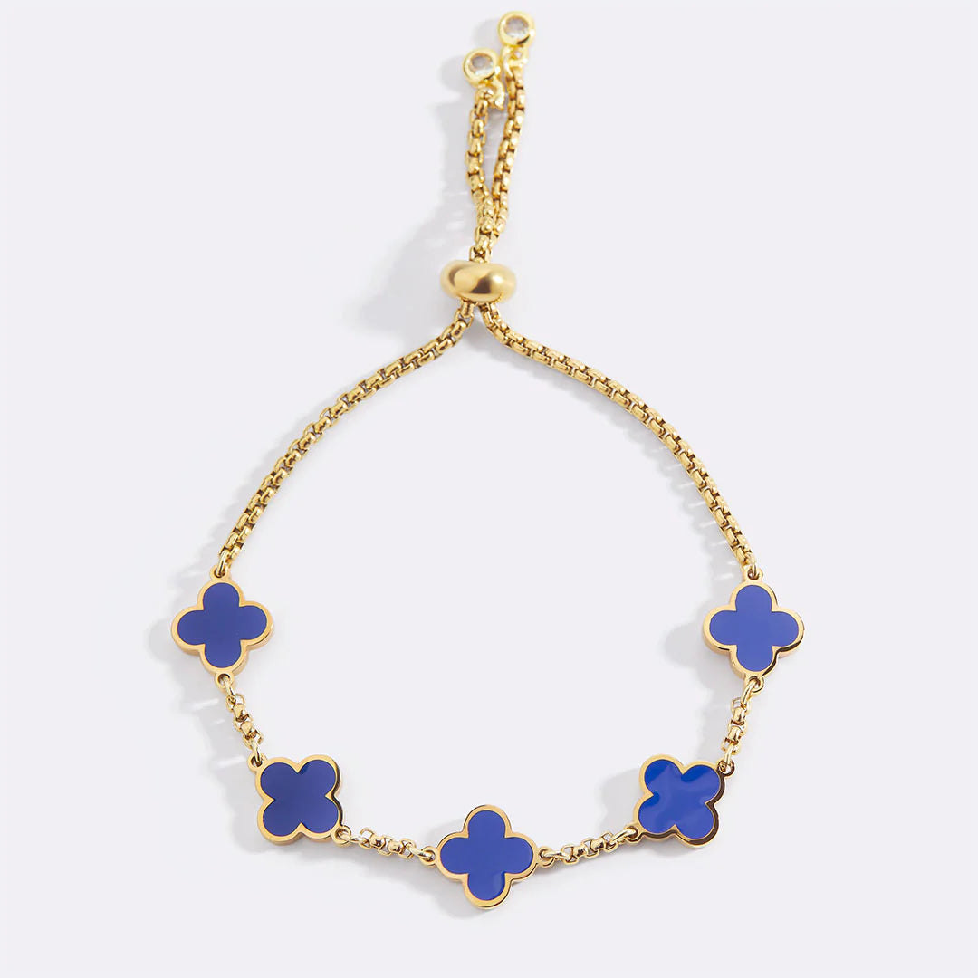 Armband mit blauem Kleeblatt-Anhänger