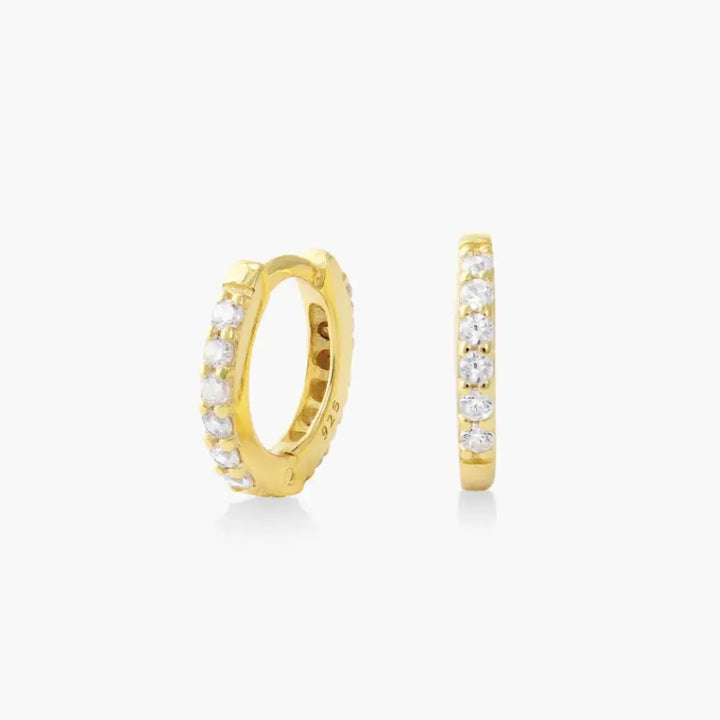 Boucle d'oreille Huggie Créole avec Zircone Cubique