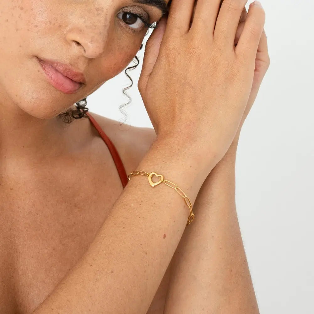 Herzarmband mit Gliederkette